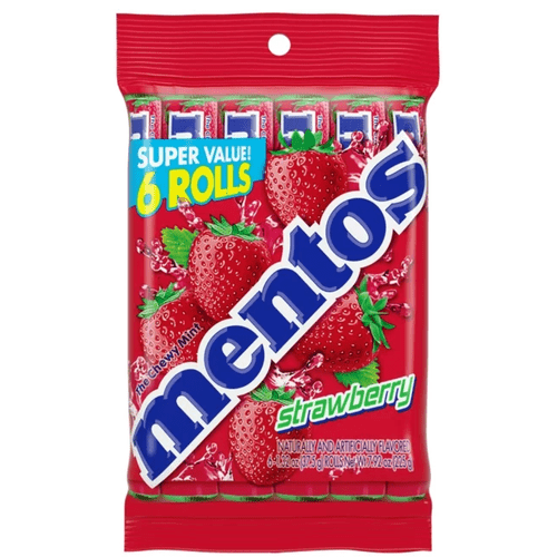 Mentos Chewy Candy Roll, Strawberry, 6 ct.