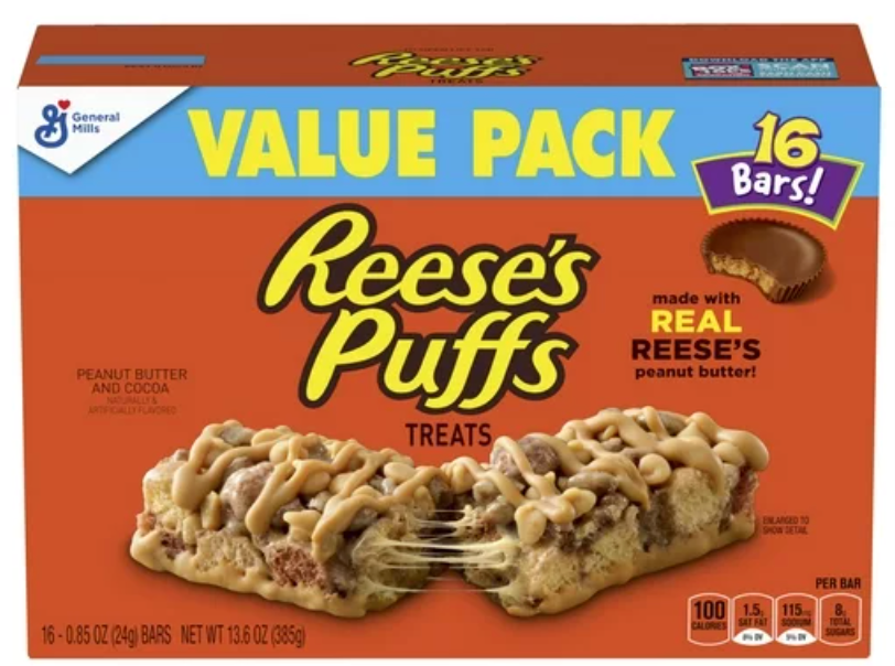 Reese's Puffs Breakfast Cereal Treat Bars 16 ct