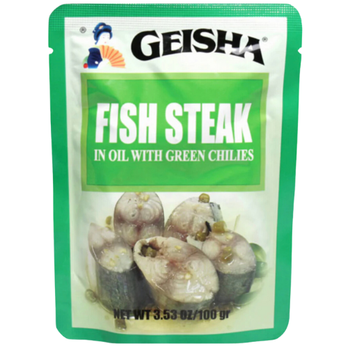 Geisha Fish Steaks with Green Chilies 3.53 oz. (POUCH)