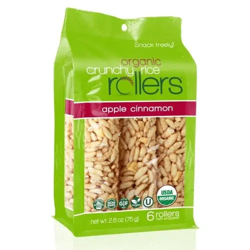 Crunchy Rice Rollers, Apple Cinnamon, 6 Ct