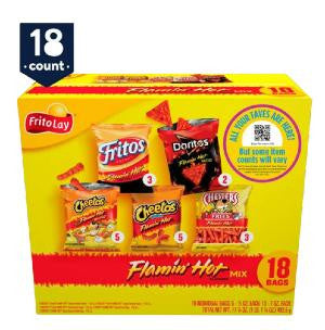 Frito-Lay Flamin Hot Mix Variety Pack, 18 Count