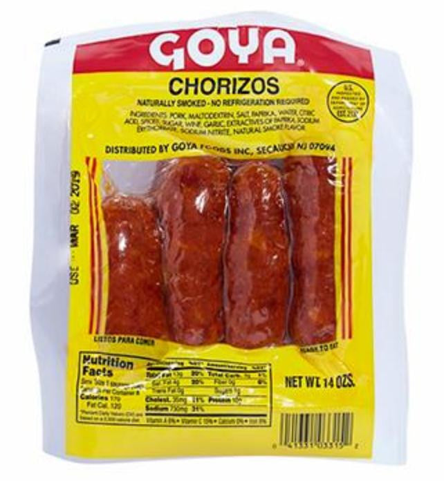Goya Naturally Smoked Chorizos, 14oz LGE