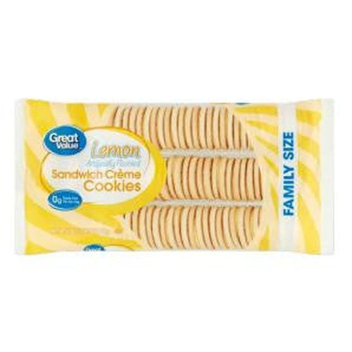 GV Lemon Sandwich Creme Cookies, Family Size, 25 oz