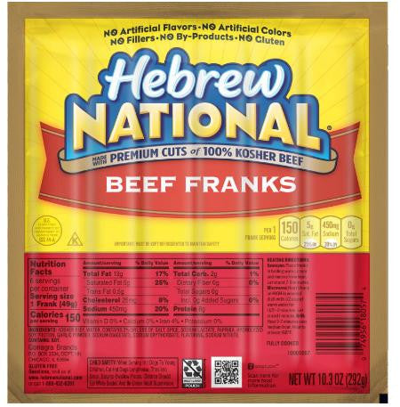 Hebrew National Beef Franks 1.5lbs