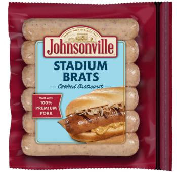 Johnsonville Stadium Brats Premium Pork Sausage, 14oz