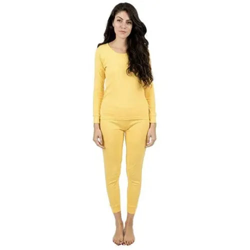 Ladies Pajama Set 100percent Cotton Yellow