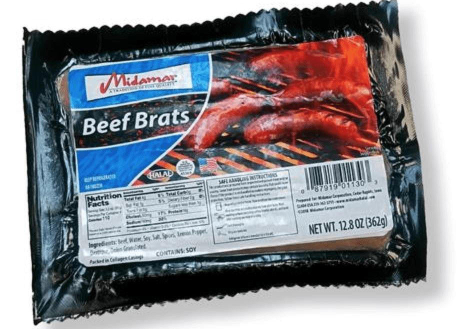 Midamar Halal Beef Brats Links 12.8oz