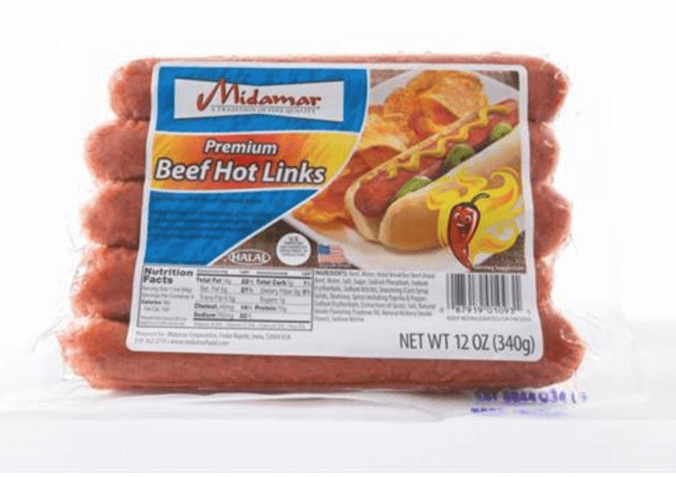Midamar Halal Premium Beef Hot Links 12oz