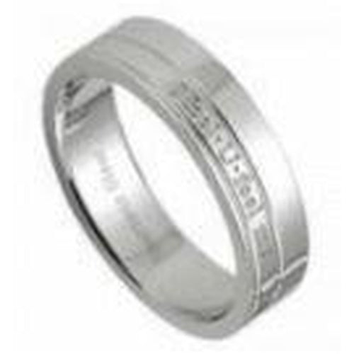 State Shops California Stainless Steel Ring w/I Feel U U Feel Me Engraving, .3oz