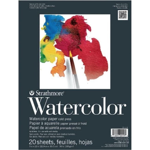 Strathmore Watercolor Pad 20 Sheets 9 x 12 Tape Bound