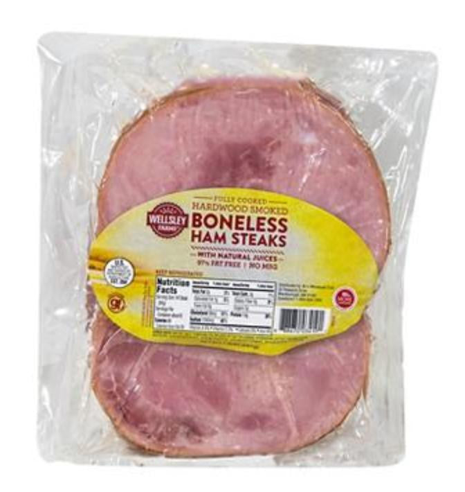 Wellsley Farms Fully Cooked Boneless Ham Steaks, 24 oz