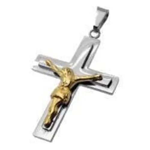 Wilson Inmate Package Program Stainless Steel Cross w/Gold Accents