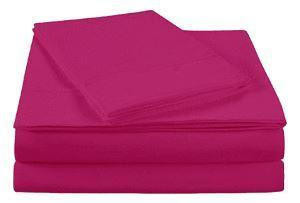 Wilson Inmate Package Program Ultra Soft microfiber solid sheet set, Twin XL, Pink Yarow