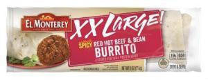 Wilson Inmate Package Program XX Large Spicy Red Hot Beef and Bean Burrito Wrapper